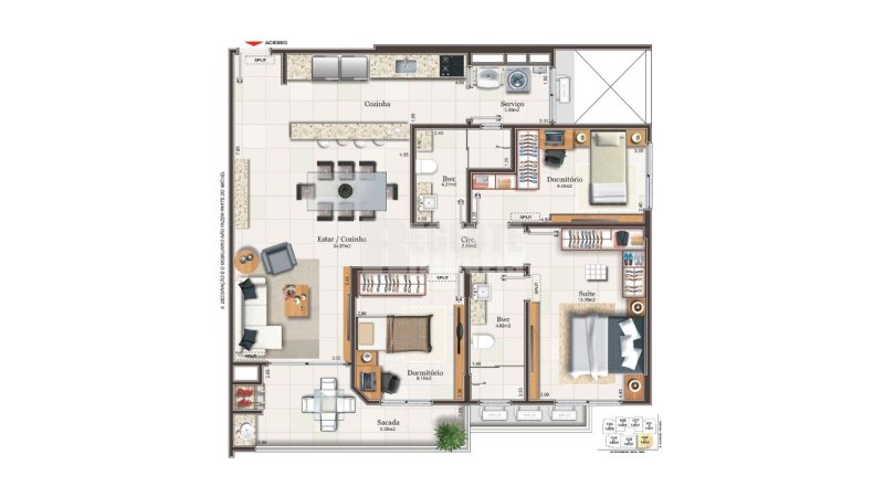 Apartamento 3 quartos no Campinas em São José - Foto 2