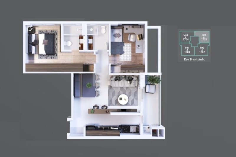 Apartamento 2 quartos no Kobrasol em São José - Foto 2