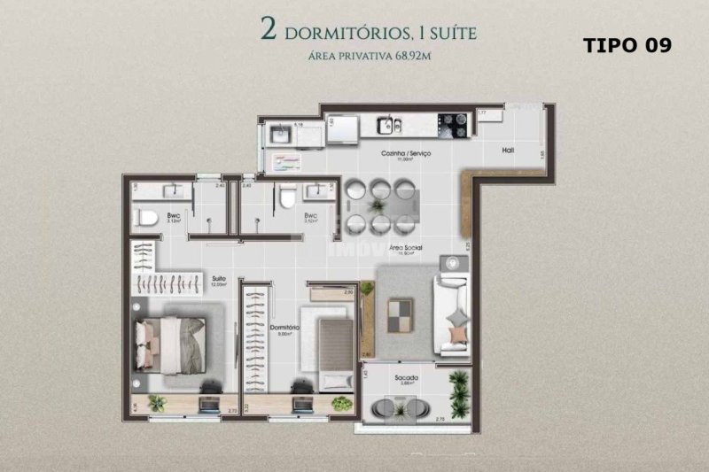Apartamento 2 quartos no Nossa Senhora do Rosário em São José - Foto 2