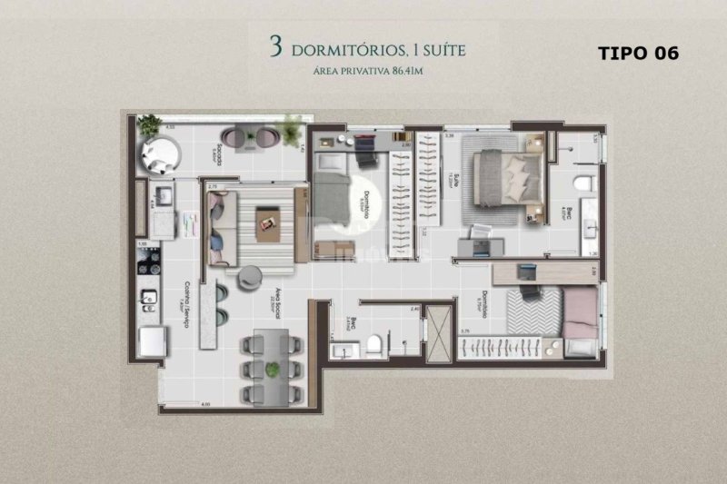 Apartamento 3 quartos no Nossa Senhora do Rosário em São José - Foto 2