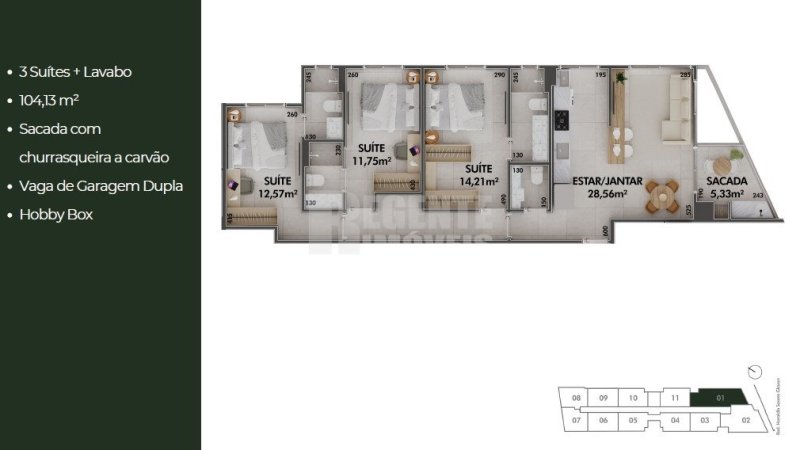 Apartamento 3 quartos no Cacupé em Florianópolis - Foto 2