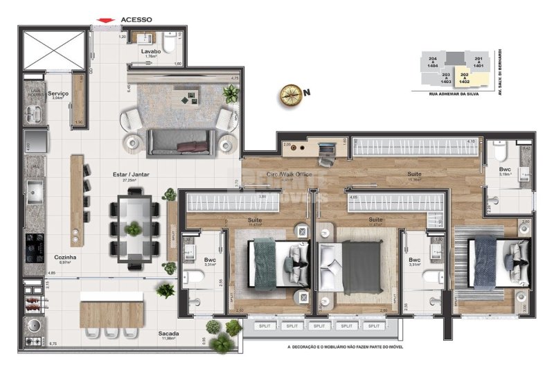 Apartamento 3 quartos no Kobrasol em São José - Foto 2