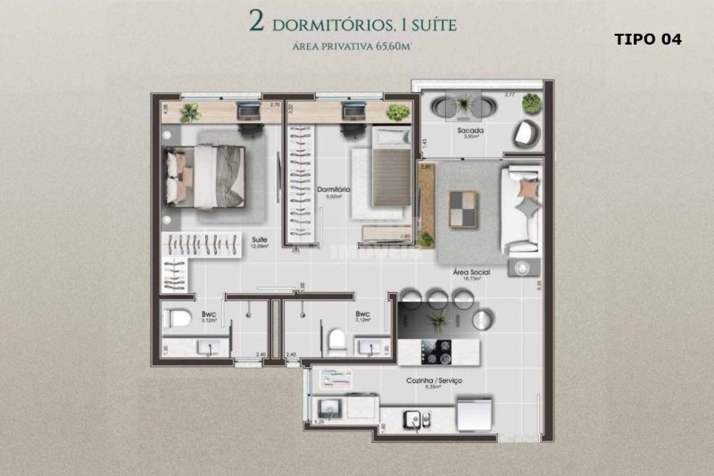 Apartamento 2 quartos no Nossa Senhora do Rosário em São José - Foto 2
