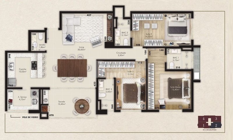 Apartamento 3 quartos no Kobrasol em São José - Foto 2