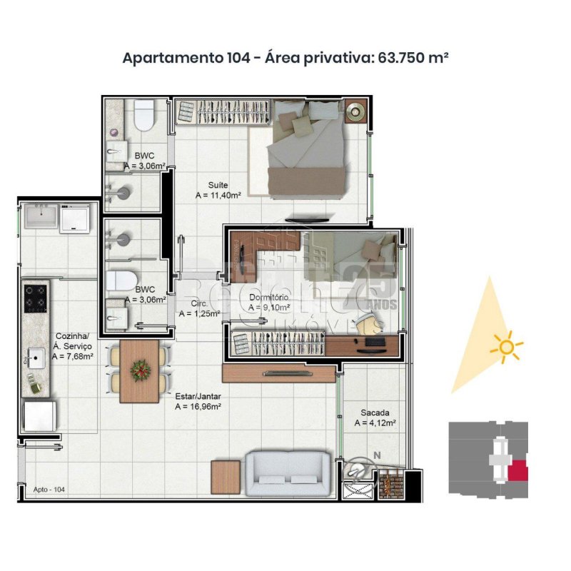 Apartamento 2 quartos no Trindade em Florianópolis - Foto 34