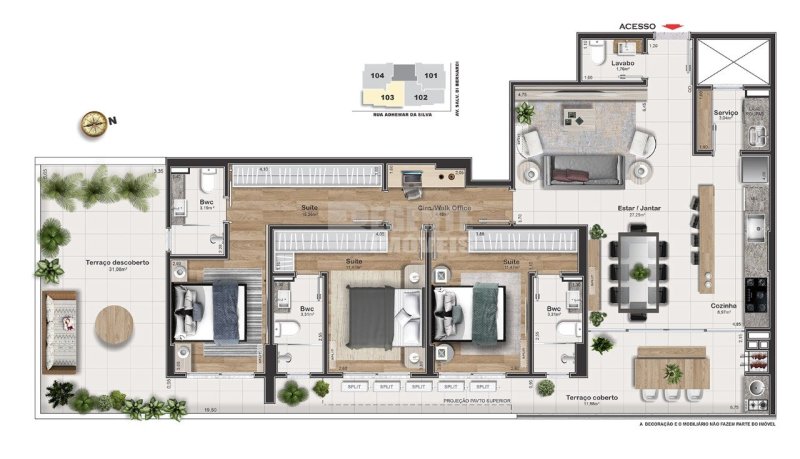 Apartamento 3 quartos no Kobrasol em São José - Foto 2