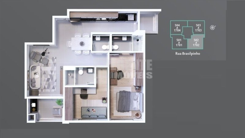 Apartamento 2 quartos no Kobrasol em São José - Foto 2