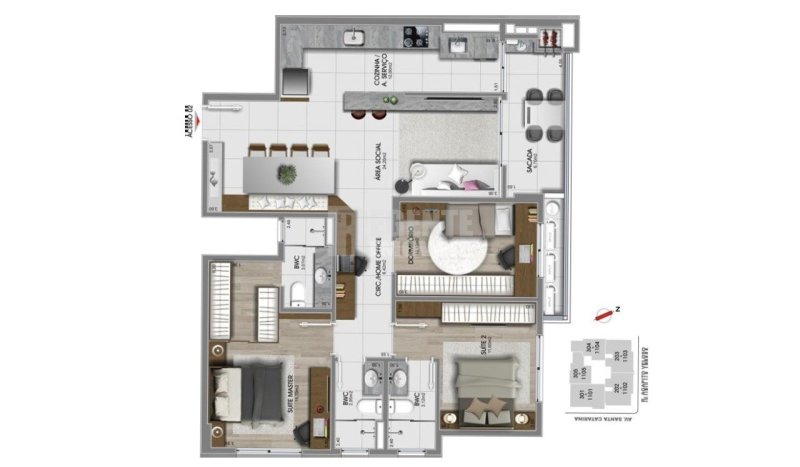 Apartamento 3 quartos no Estreito em Florianópolis - Foto 4