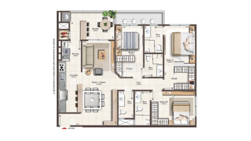 Apartamento 3 quartos no Campinas em São José - Foto 2