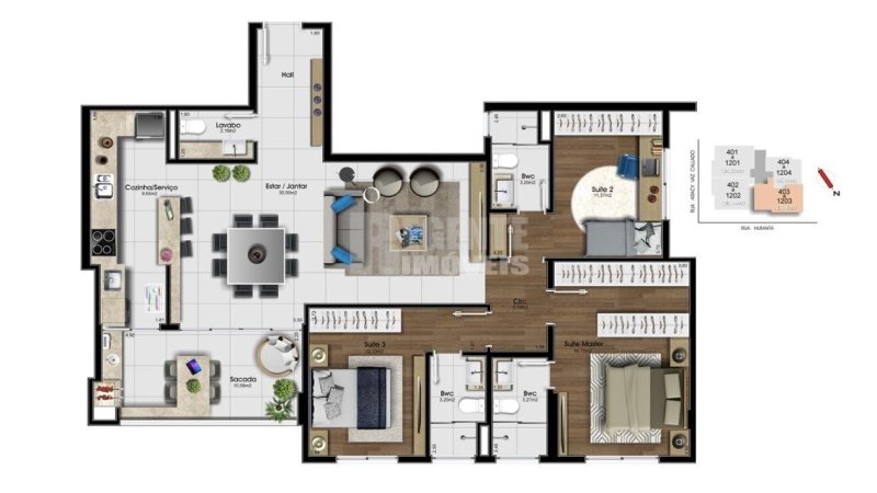 Apartamento 3 quartos no Estreito em Florianópolis - Foto 3