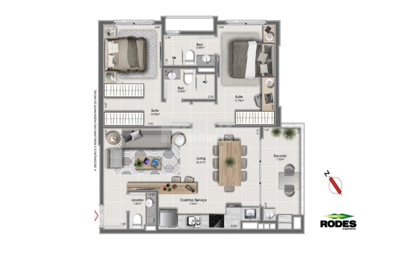 Apartamento 2 quartos no Estreito em Florianópolis - Foto 3